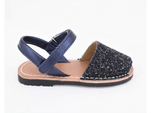 MENORQUINA PIEL GLITTER CIERRE VELCRO