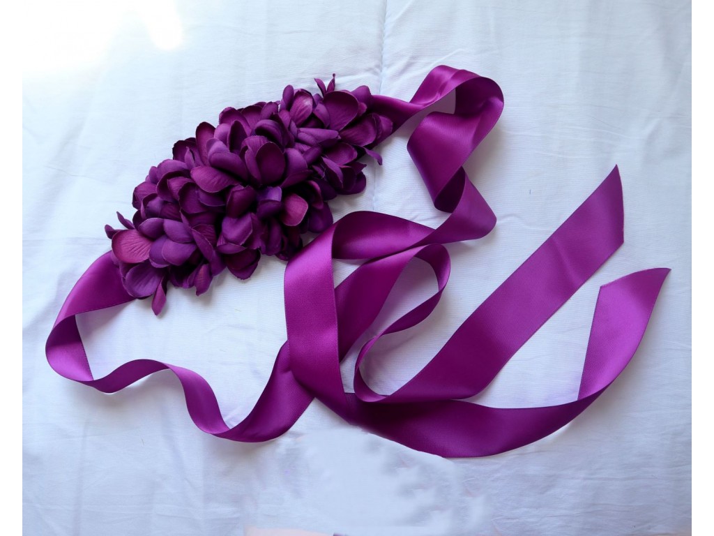 CINTURÓN LAZO DE RASO CON FLORES