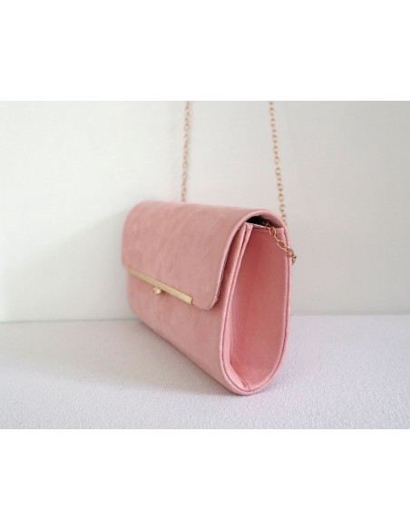 BOLSO, CARTERA DE MANO TIPO ANTELINA COLOR ROSA CLARO Talla U Color L.ROSA