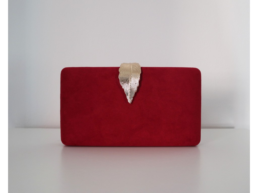 BOLSO DE MANO CLUTCH ANTELINA CIERRE HOJA Talla U Color GRANATE