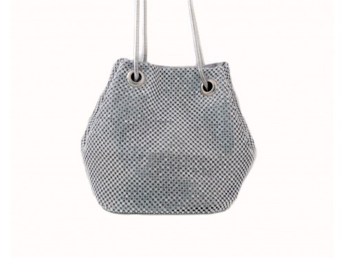 BOLSO DE MANO BOMBONERA CRISTALES.