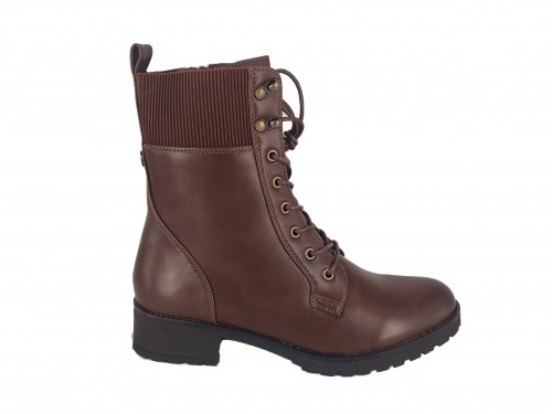BOTIN PLANO TIPO MILITAR CON CORDONES Y CREMALLERA INTERNA. 2
