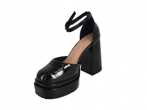 ZAPATO DE VESTIR DE TACÓN CUADRADO Y PLATAFORMA. CHAROL. 2