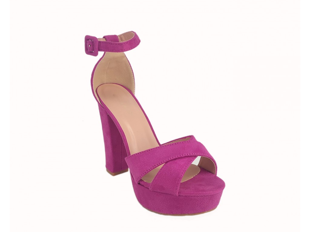 templado Prescribir hipoteca SANDALIA DE FIESTA. TACÓN GRUESO Y PLATAFORMA. Talla 35 Color PURPURA