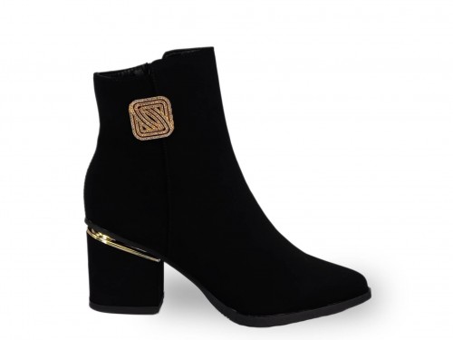 BOTIN COLOR NEGRO DE VESTIR CON TACÓN CUADRADO. 2