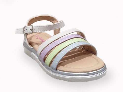 SANDALIA NIÑA CON TIRAS DE COLORES.