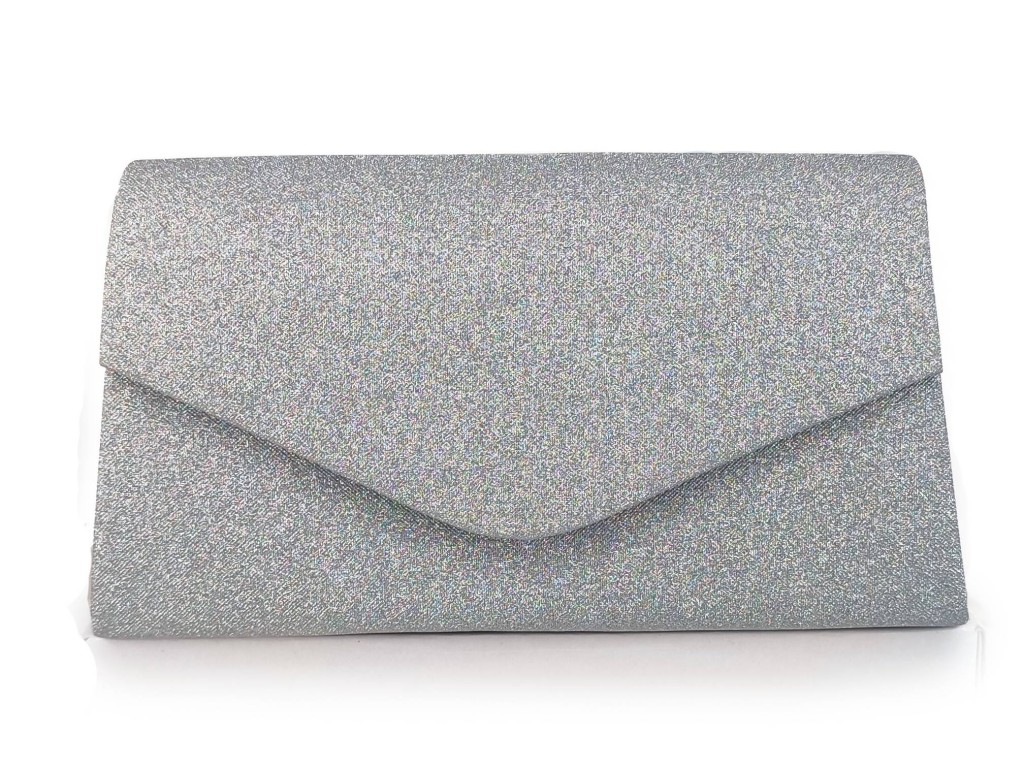 Cartera de mano plateada best sale