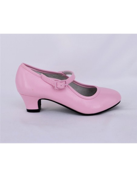 ZAPATO TACON NIÑA TIPO FLAMENCA Color PLATA Talla 22