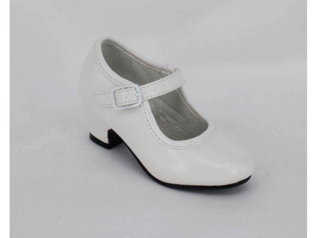 ZAPATO TACON NIÑA TIPO FLAMENCA B119P1 Talla 34 Color PLATA