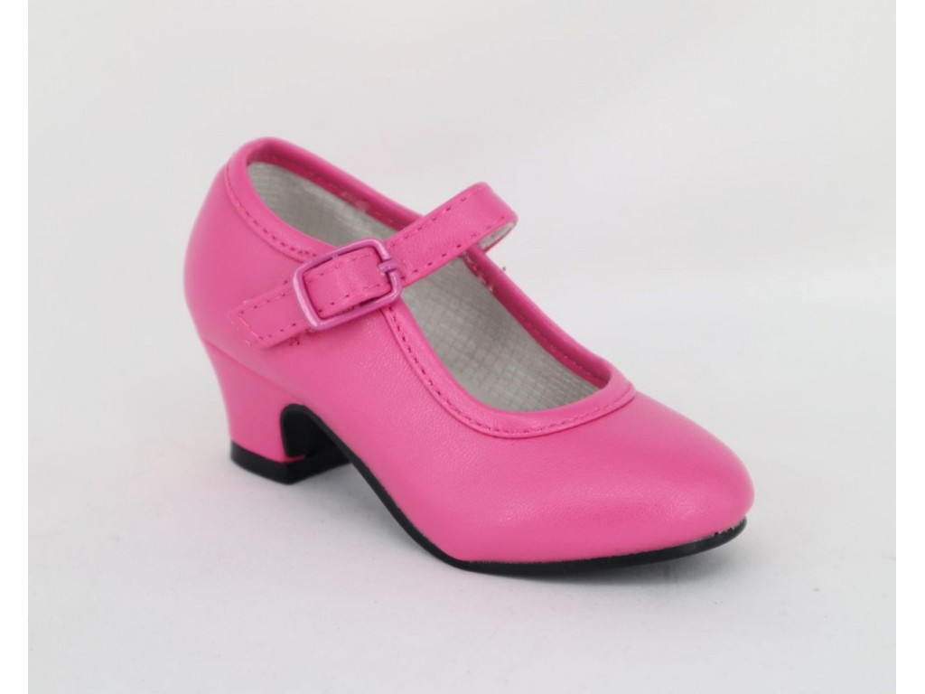 ZAPATO TACON NIÑA TIPO FLAMENCA B119P1 Talla 34 Color PLATA