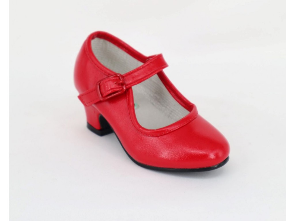 ZAPATO NIÑA TIPO FLAMENCA ROJO Talla 19