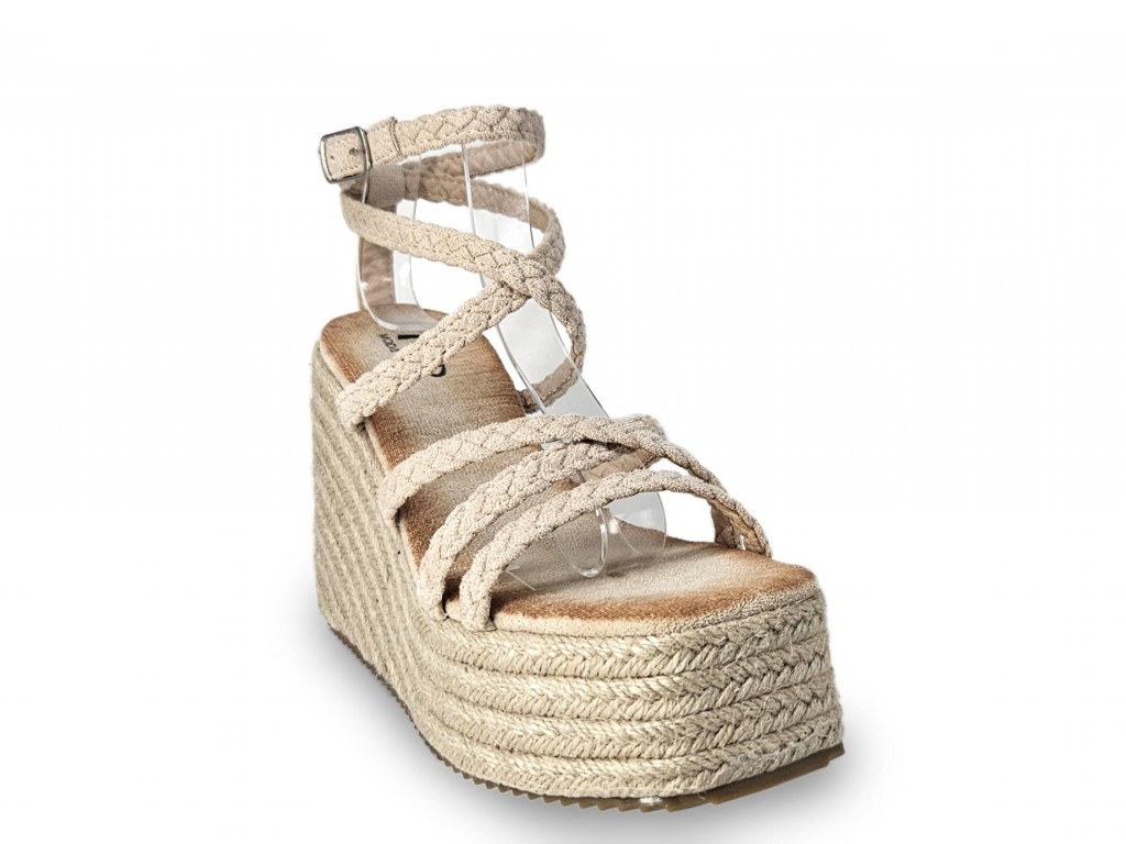 SANDALIA CUÑA DE ESPARTO.