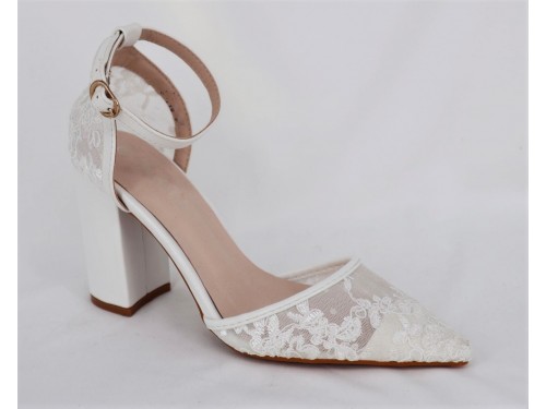 STILETTO ENCAJE TACÓN CUADRADO