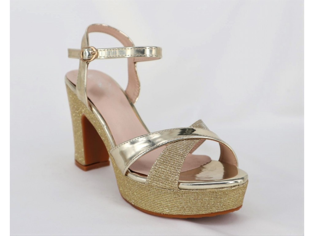 SANDALIA FIESTA PLATAFORMA TACON Talla Color GOLD